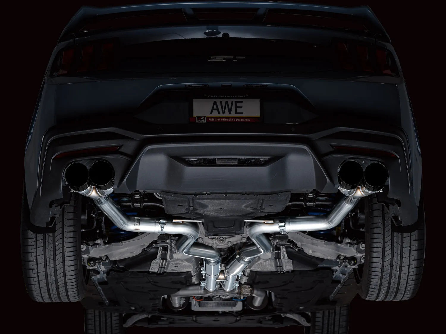 AWE Tuning Track Catback Exhaust w/ Quad Tips Ford Mustang GT 24 (3020-43650)