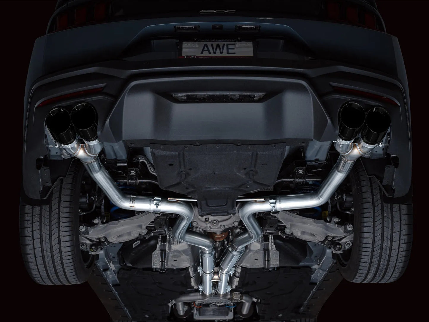AWE Tuning Track Catback Exhaust w/ Quad Tips Ford Mustang GT 24 (3020-43650)