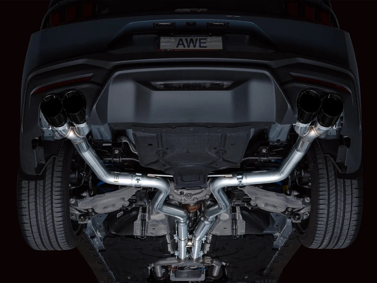 AWE Tuning Track Catback Exhaust w/ Quad Tips Ford Mustang GT 24 (3020-43650)