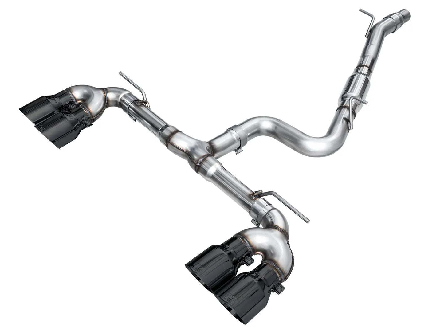 AWE Tuning MK8 Volkswagen Golf R 3in Track Edition Quad Exhaust - Diamond Black Tips (3020-43658)