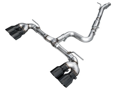 AWE Tuning MK8 Volkswagen Golf R 3in Track Edition Quad Exhaust - Diamond Black Tips (3020-43658)