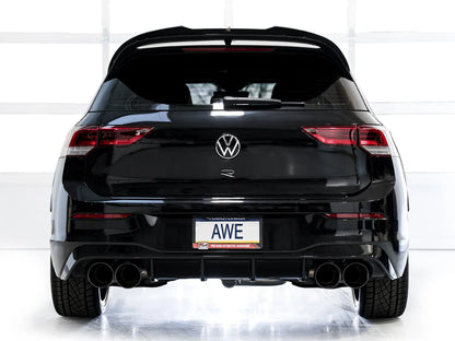AWE Tuning MK8 Volkswagen Golf R 3in Track Edition Quad Exhaust - Diamond Black Tips (3020-43658)