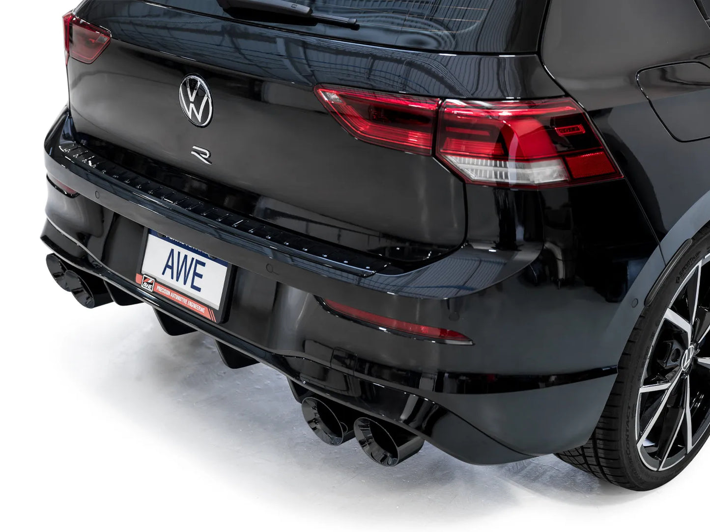 AWE Tuning MK8 Volkswagen Golf R 3in Track Edition Quad Exhaust - Diamond Black Tips (3020-43658)