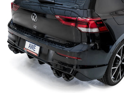 AWE Tuning MK8 Volkswagen Golf R 3in Track Edition Quad Exhaust - Diamond Black Tips (3020-43658)