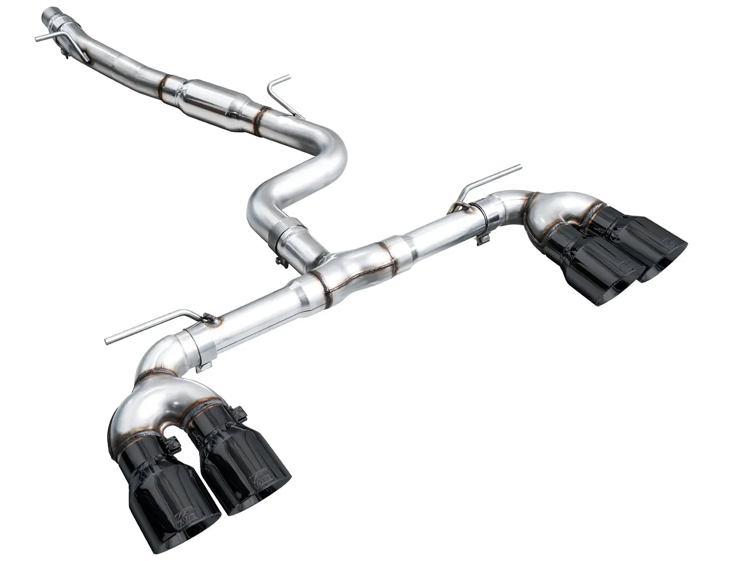 AWE Tuning MK8 Volkswagen Golf R 3in Track Edition Quad Exhaust - Diamond Black Tips (3020-43658)