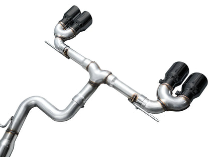 AWE Tuning MK8 Volkswagen Golf R 3in Track Edition Quad Exhaust - Diamond Black Tips (3020-43658)