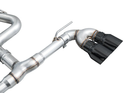 AWE Tuning MK8 Volkswagen Golf R 3in Track Edition Quad Exhaust - Diamond Black Tips (3020-43658)