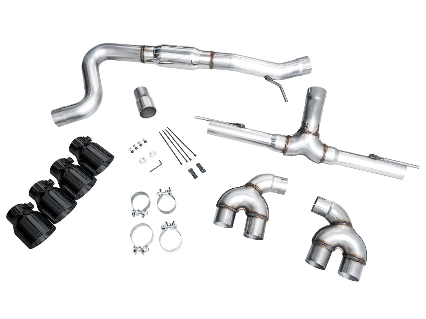 AWE Tuning MK8 Volkswagen Golf R 3in Track Edition Quad Exhaust - Diamond Black Tips (3020-43658)