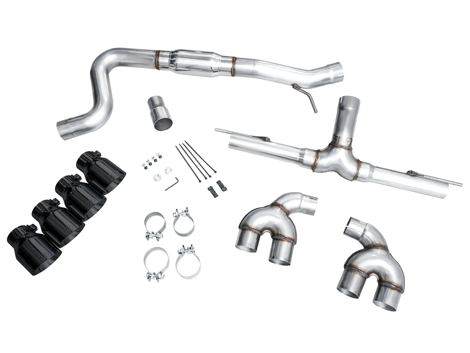 AWE Tuning MK8 Volkswagen Golf R 3in Track Edition Quad Exhaust - Diamond Black Tips (3020-43658)