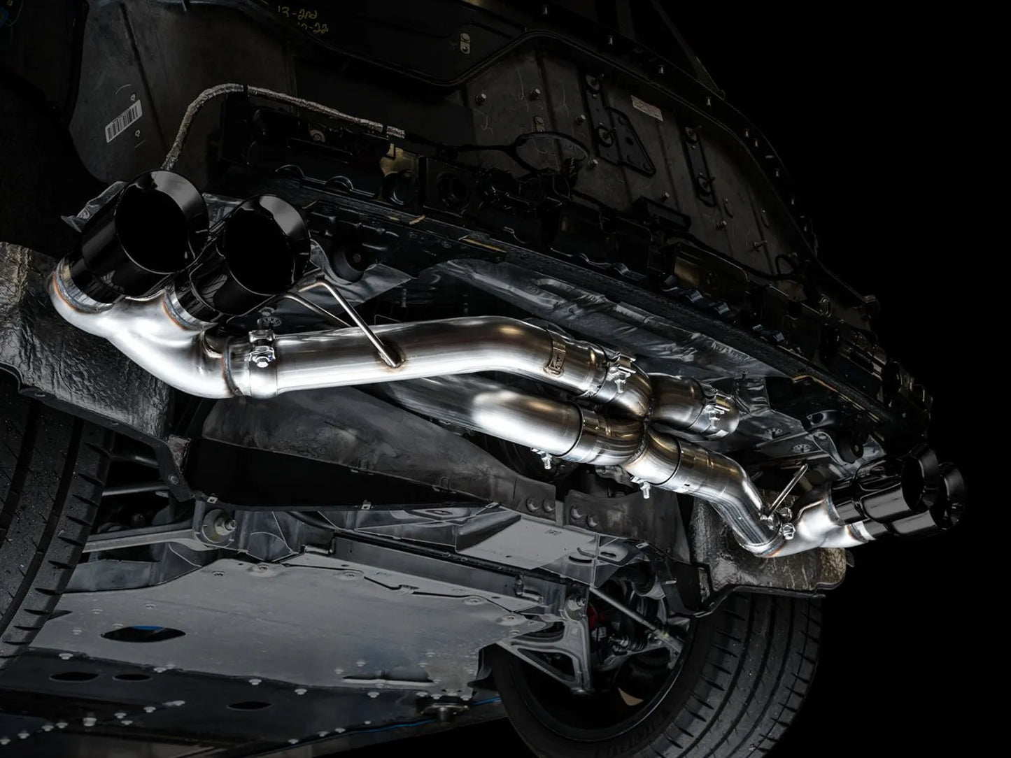 AWE Tuning Track Edition Exhaust for C8 Corvette - Diamond Black Tips (3020-43086)
