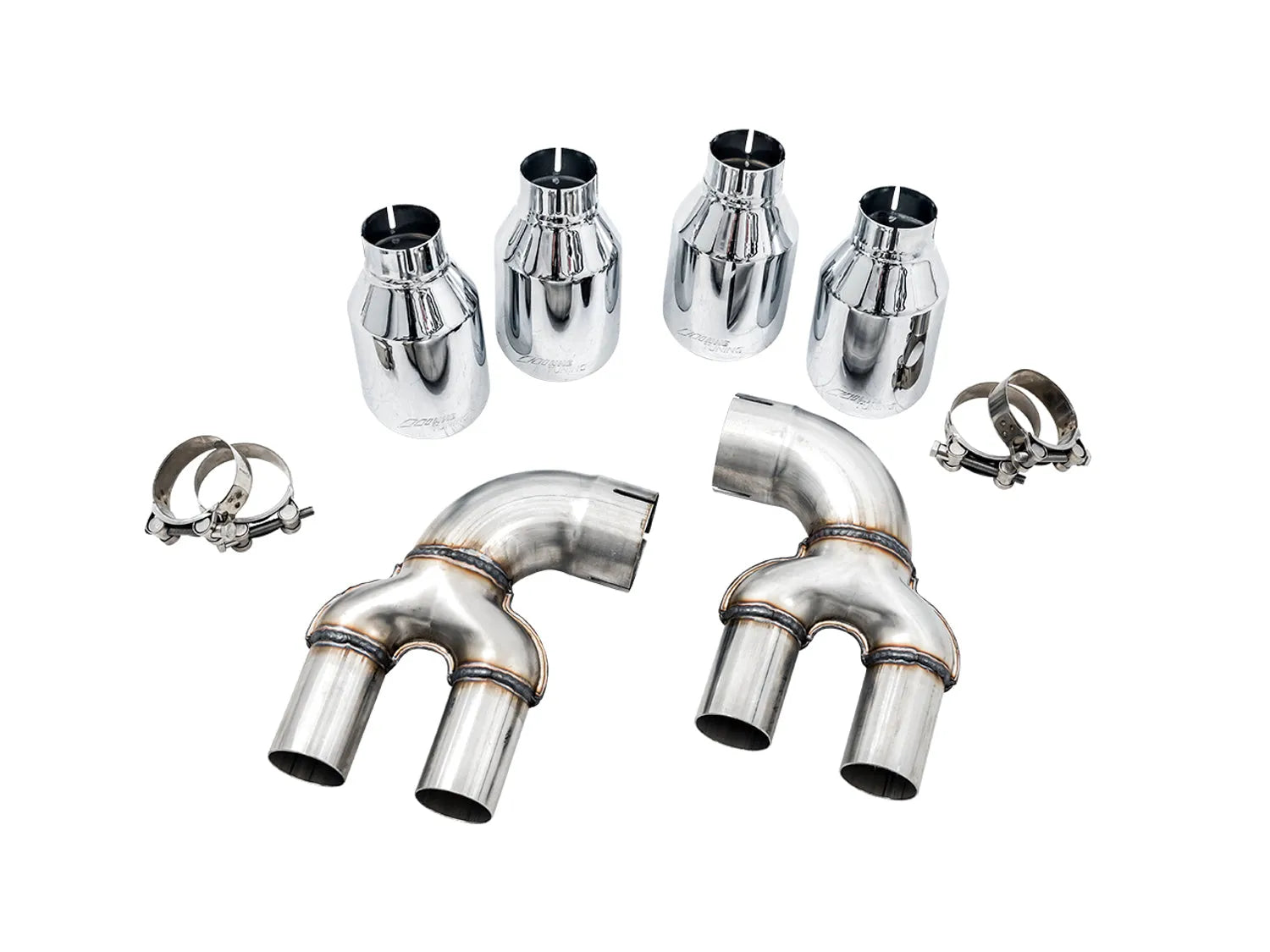 AWE Tuning OE-to-Quad Tip Conversion Kit for G2X M340i / M440i - Chrome Silver Tips (3810-42018)