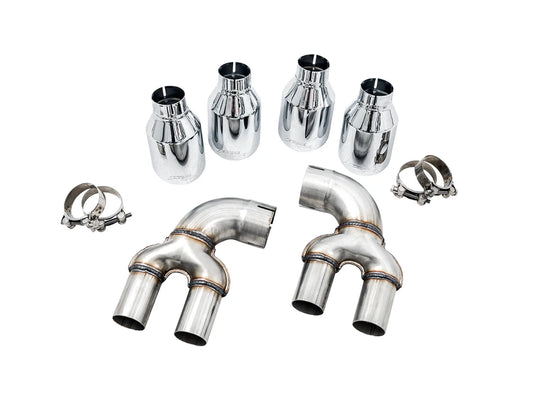 AWE Tuning OE-to-Quad Tip Conversion Kit for G2X M340i / M440i - Chrome Silver Tips (3810-42018)