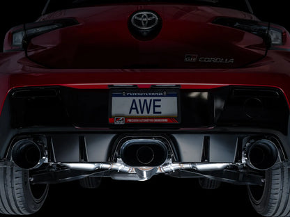AWE Tuning Track Edition Exhaust - Diamond Black Tips for 2023+ Toyota GR Corolla (3020-53472)