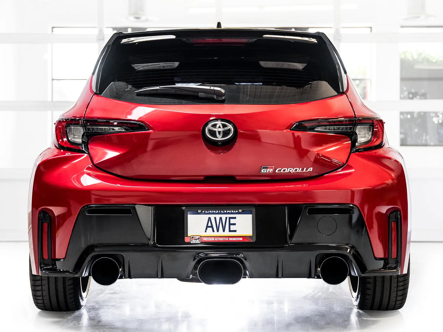 AWE Tuning Track Edition Exhaust - Diamond Black Tips for 2023+ Toyota GR Corolla (3020-53472)