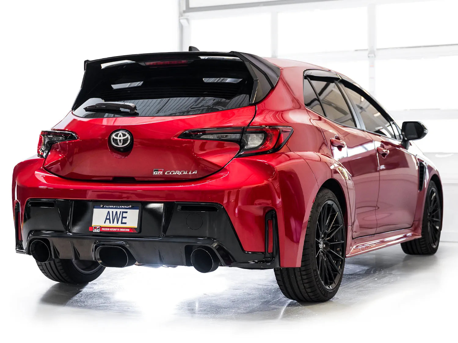 AWE Tuning Track Edition Exhaust - Diamond Black Tips for 2023+ Toyota GR Corolla (3020-53472)