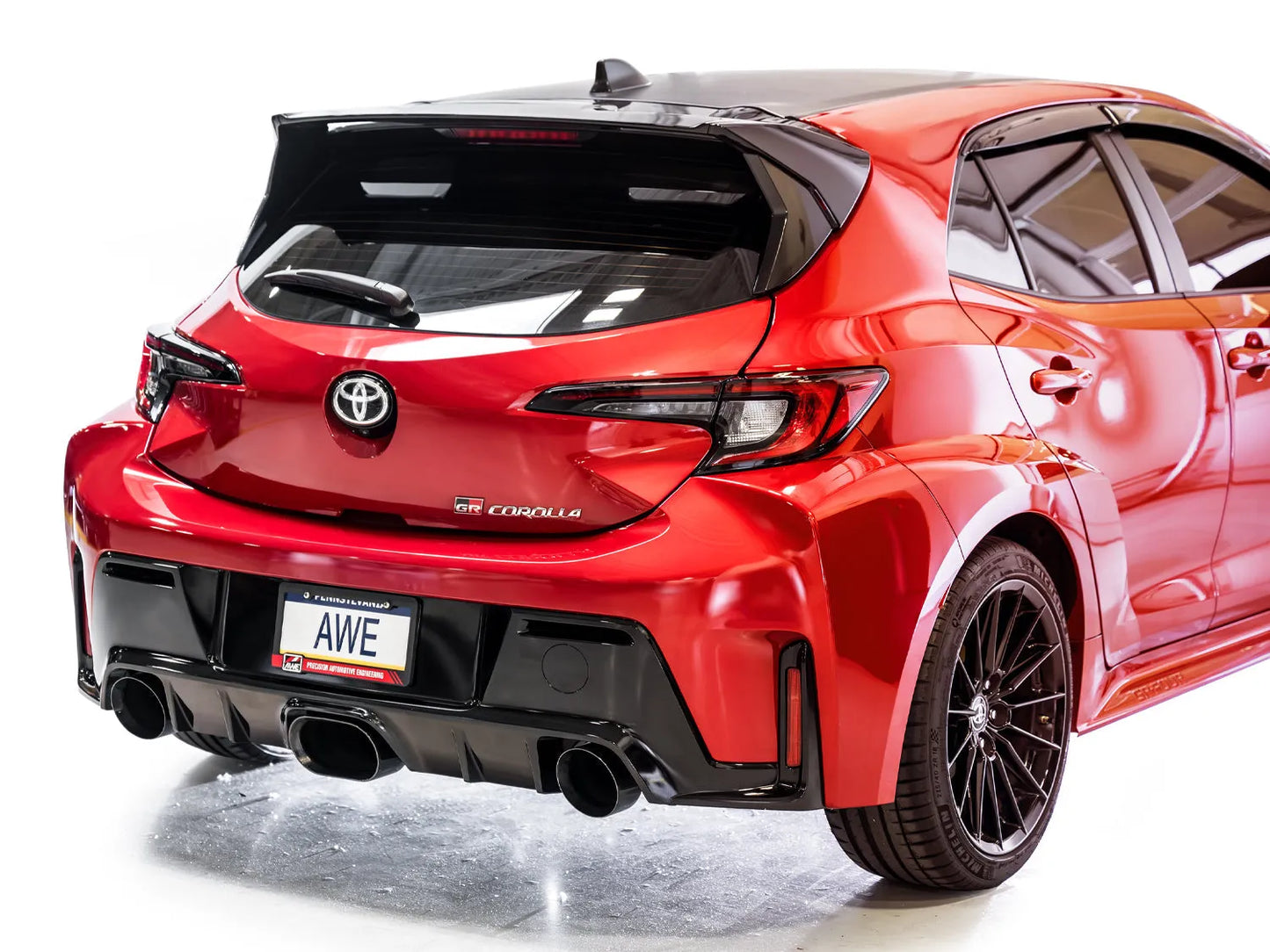 AWE Tuning Track Edition Exhaust - Diamond Black Tips for 2023+ Toyota GR Corolla (3020-53472)