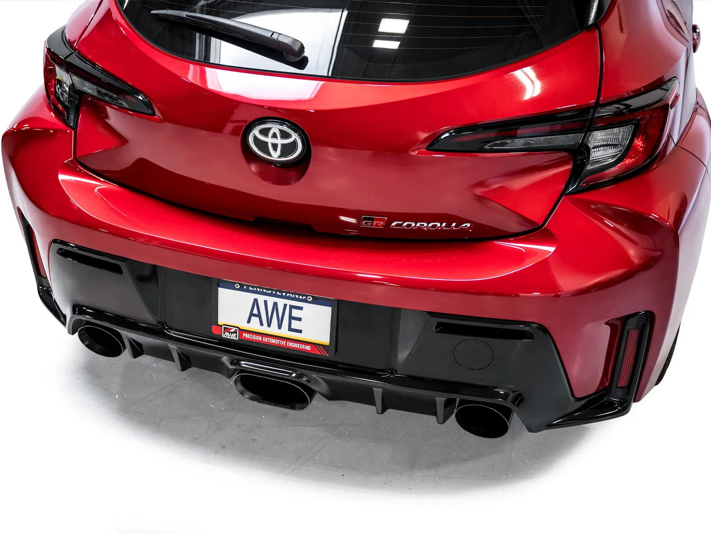 AWE Tuning Track Edition Exhaust - Diamond Black Tips for 2023+ Toyota GR Corolla (3020-53472)