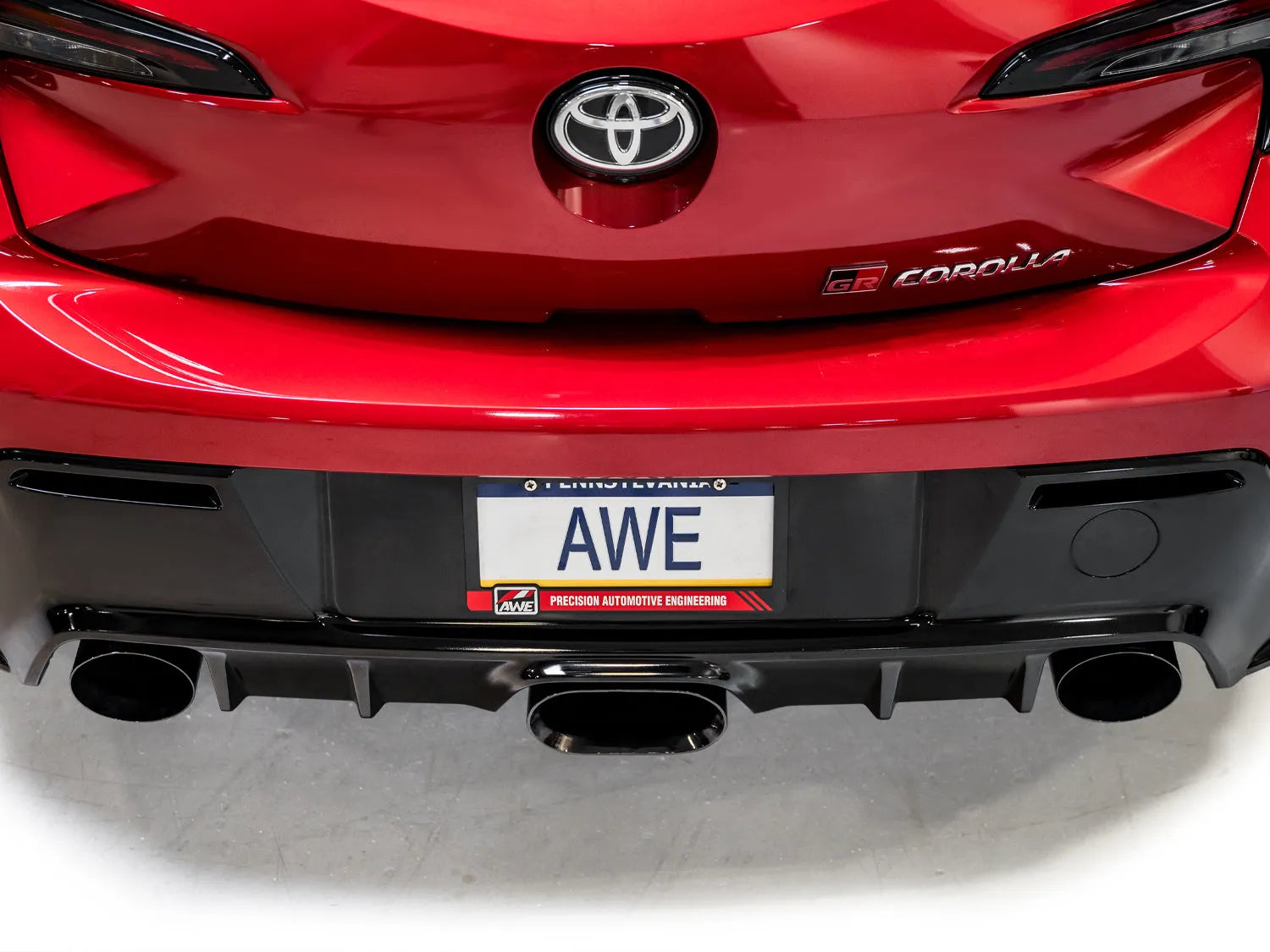 AWE Tuning Track Edition Exhaust - Diamond Black Tips for 2023+ Toyota GR Corolla (3020-53472)