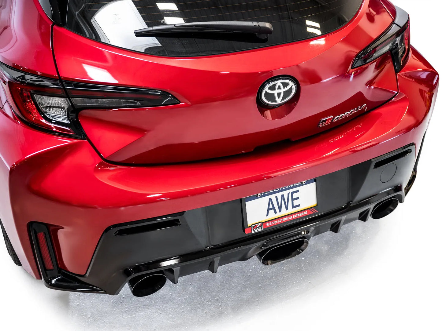 AWE Tuning Track Edition Exhaust - Diamond Black Tips for 2023+ Toyota GR Corolla (3020-53472)