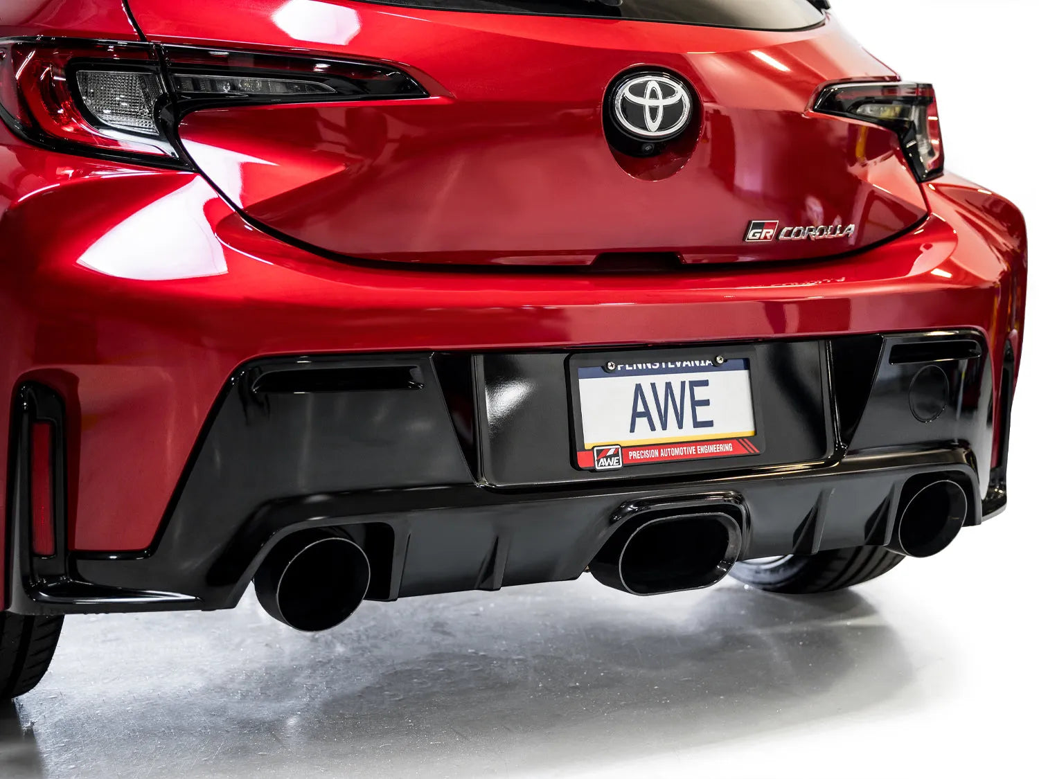 AWE Tuning Track Edition Exhaust - Diamond Black Tips for 2023+ Toyota GR Corolla (3020-53472)