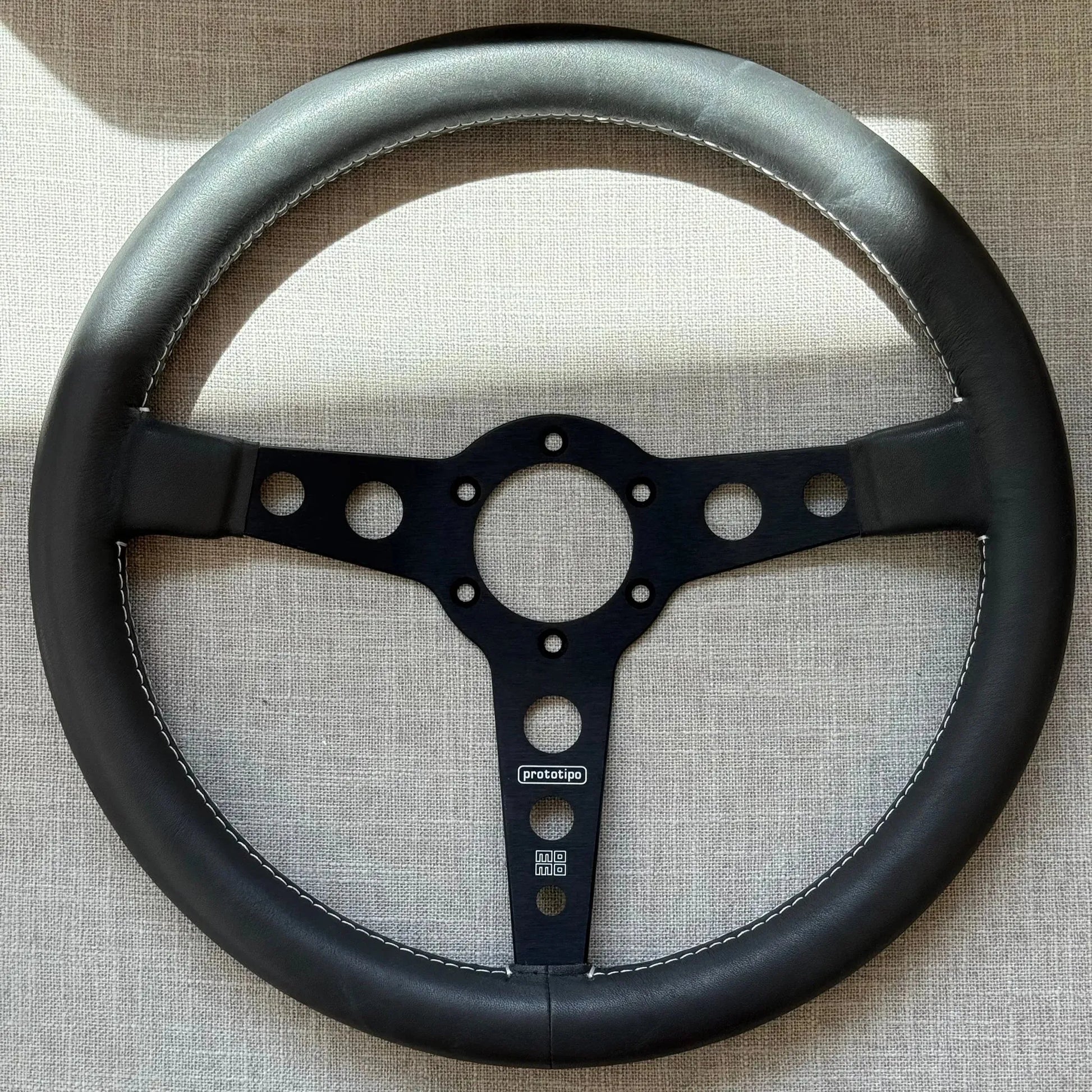 MOMO Prototipo 350mm Black Leather Steering Wheel (PRO35BK)