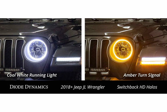 Diode Dynamics DD HD LED Halos: Set - 70mm / White-Amber Switchback (DD2060)
