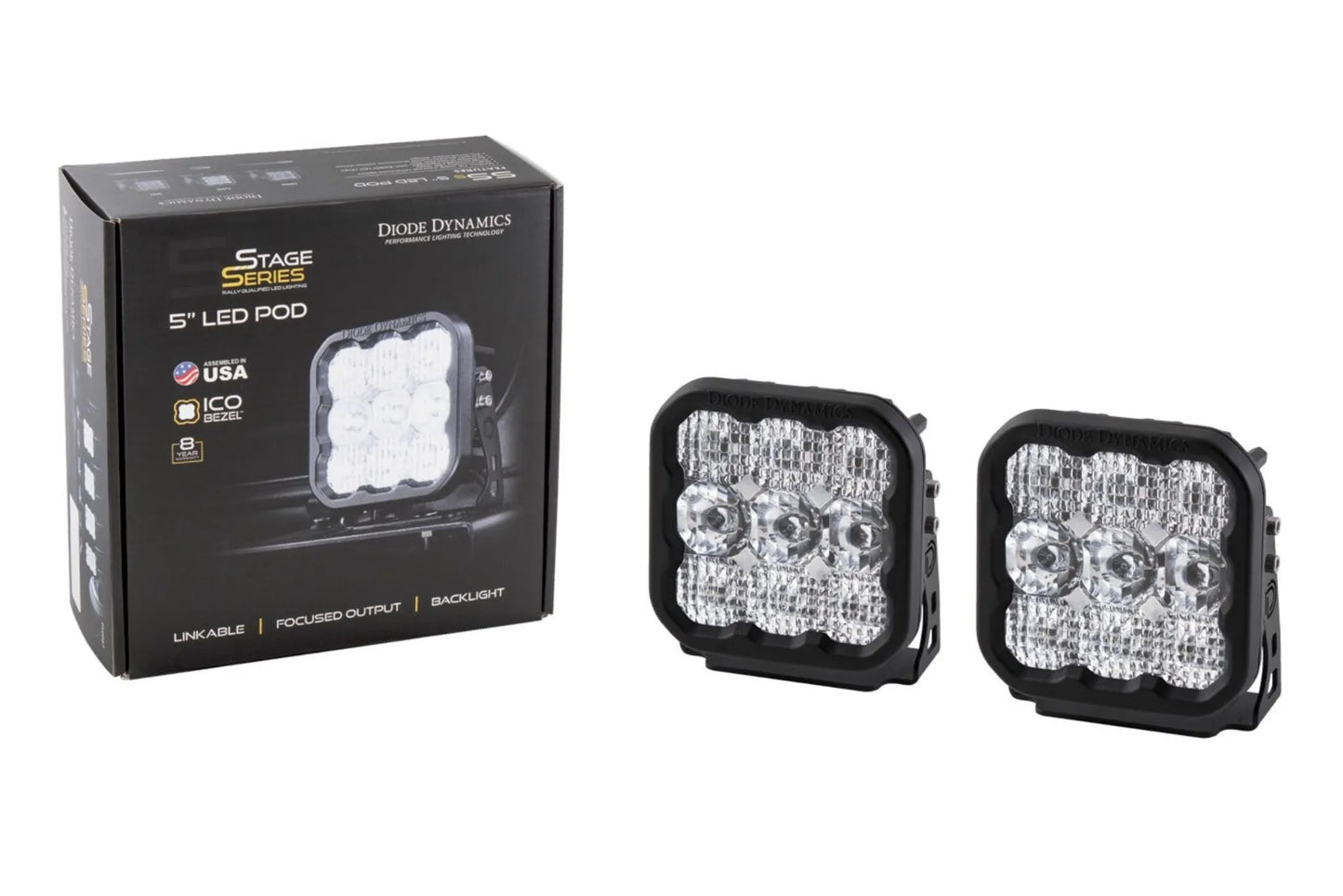 Diode Dynamics SS5 LED Pod Pro Yellow Combo - Pair | Universal (DD6778P)