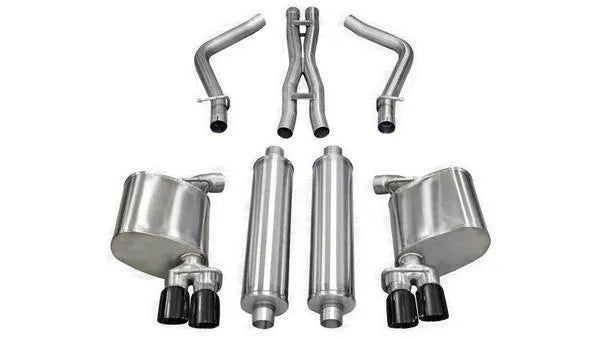 Corsa 2.5" Cat-Back Dual Rear Exit w/ Twin 3" Tips | Dodge Charger R/T (14525BLK)