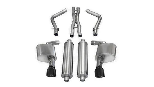 Corsa 2.75in D&S Cat-Back Dual Rear Exit w/ Tips | Chrysler 300 SRT8/Dodge Charger (14463BLK)