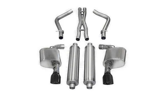 Corsa 2.75in D&S Cat-Back Dual Rear Exit w/ Tips | Chrysler 300 SRT8/Dodge Charger (14463BLK)