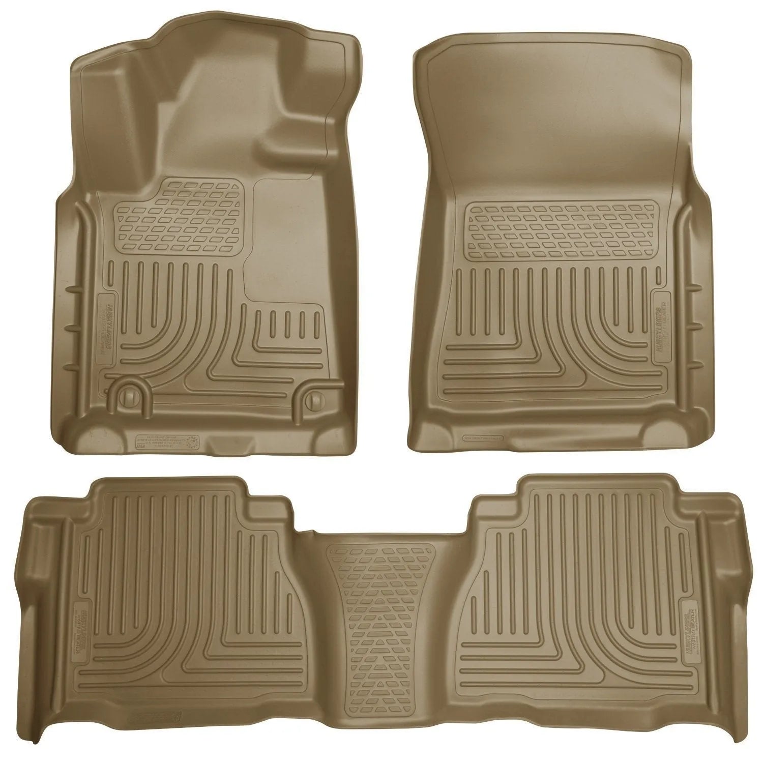 Husky Liners WeatherBeater Combo Tan Floor Liners | Toyota Tundra 12+ Double/CrewMax (98583)