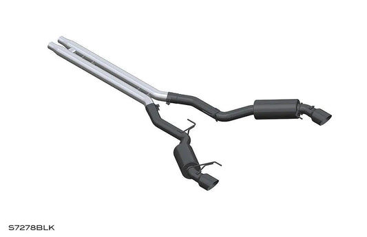 MBRP 3" Cat Back Dual Split Race Version 4.5" tips BLK Coat | 2015-2017 Ford Mustang GT (S7278BLK)