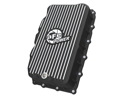 aFe 46-71420B GM L6 3.0L Transmission Pan Black Machined Fins For GM Trucks 20-26