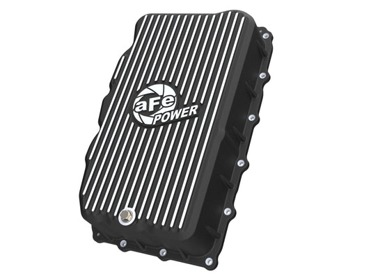 aFe 46-71420B GM L6 3.0L Transmission Pan Black Machined Fins For GM Trucks 20-26