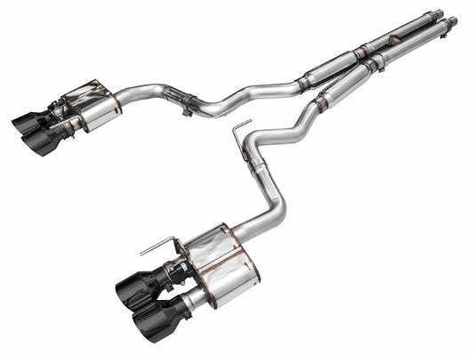 AWE Tuning AWE SwitchPath Exhaust for S650 Mustang Dark Horse - Quad Diamond Black Tips - 3025-43375