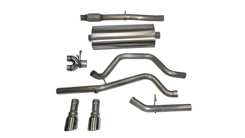 CORSA Sport / 3.0 in Cat-Back DRE 4.0 in Single Tips | 14-19c Silverado Sierra 5.3L 153WB (14870)