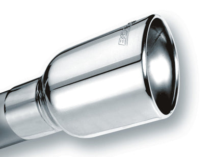 Borla 2.5in Inlet 4.25x3.5in Oval Rolled Angle-Cut SS Exhaust Tip w/Clamp | Universal (20155)