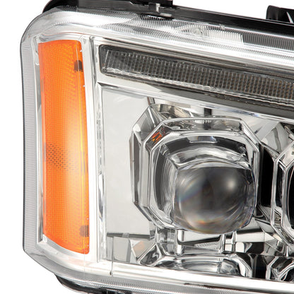 AlphaRex 03-06 Chevrolet Silverado/02-06 Avalanche (without body cladding) NOVA-Series LED Projector Headlights Chrome