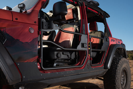 Bestop 51740-01 Front Element Tube Doors Matte Black for 20-25 Gladiator JL/JT