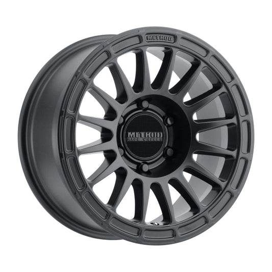 (set of 4) Method MR314 Matte Black | 17x7.5" +25mm | 6x5.5in Wheel