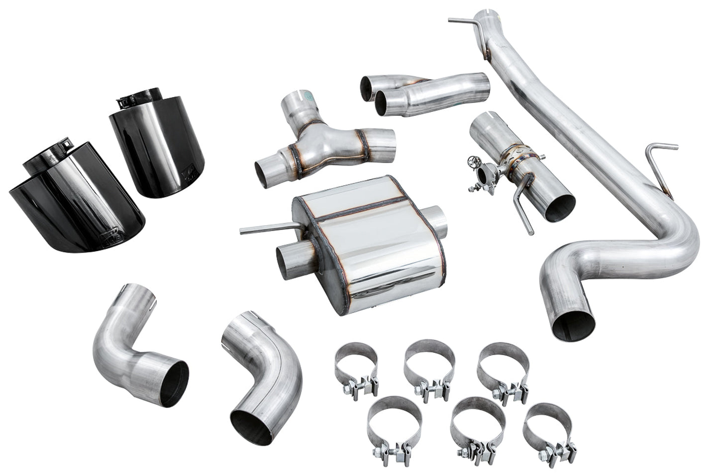 AWE Tuning AWE SwitchPath Exhaust for Audi MK3 TT RS - Diamond Black RS-style Tips - 3025-33032