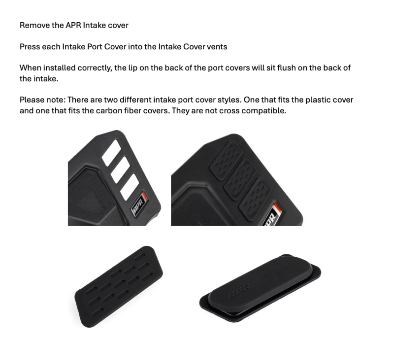 APR Intake Vent Cover Set | Audi A3 Quattro (22-26) (CI100052-F)