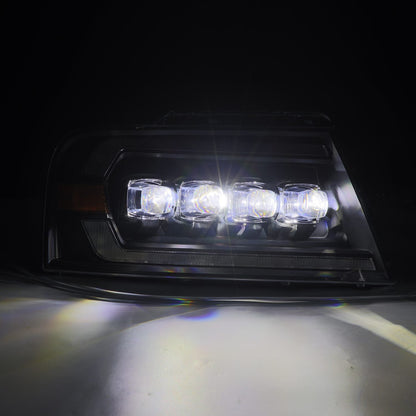 AlphaRex 04-08 Ford F150 / 06-08 Lincoln Mark LT NOVA-Series LED Projector Headlights Black