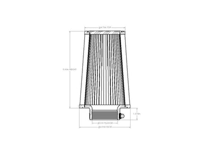 aFe POWER Universal Clamp-On Air Filter w/ D2 Dura-Dry Media - 3in F x 6in B x 4-3/4in T x 9in H