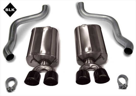 Corsa 2005-2007 Chevrolet Corvette (C6) 6.0L/6.2L Black Xtreme Axle-Back Exhaust w/4.5in Tips-WheelFlip