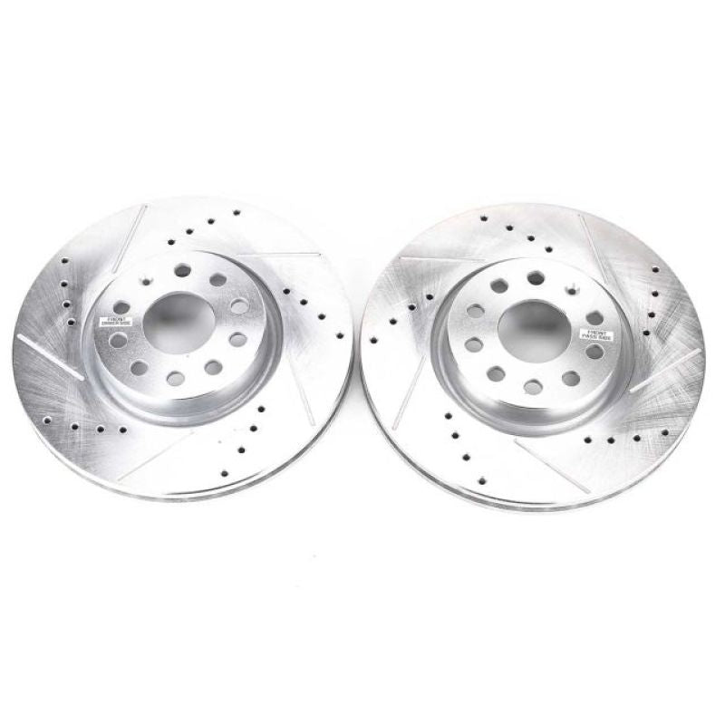 Power Stop Front Evolution Drilled & Slotted Rotors - Pair | 2006-2013 Audi A3 (EBR898XPR)