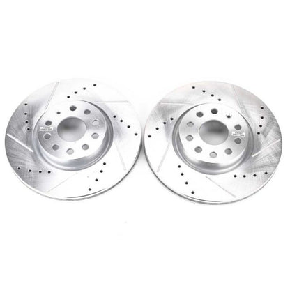 Power Stop Front Evolution Drilled & Slotted Rotors - Pair | 2006-2013 Audi A3 (EBR898XPR)
