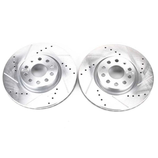 Power Stop Front Evolution Drilled & Slotted Rotors - Pair | 2006-2013 Audi A3 (EBR898XPR)