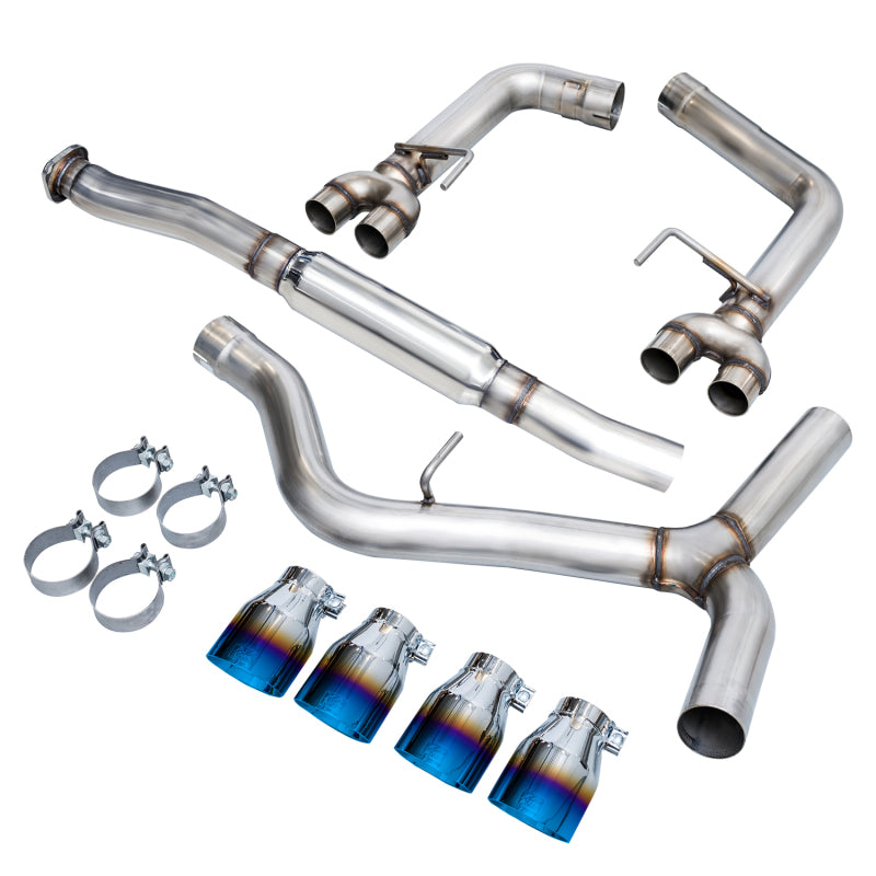 AWE Tuning 12-14 Subaru WRX STI Sedan Track Edition Exhaust - Vapor Blue Quad Tips (102mm)
