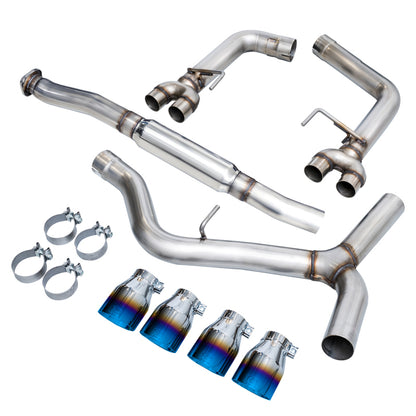 AWE Tuning 12-14 Subaru WRX STI Sedan Track Edition Exhaust - Vapor Blue Quad Tips (102mm)